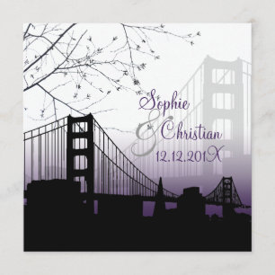 PixDezines SONNENUNTERGANG AM GOLDEN GATE/DIY Hint Einladung