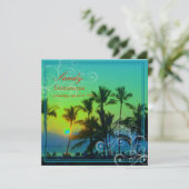 PixDezines Sonnenuntergang bei A-Bay/hawaii Einladung (Stehend Vorderseite)