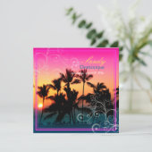 PixDezines Sonnenuntergang bei A-Bay/hawaii Einladung (Stehend Vorderseite)