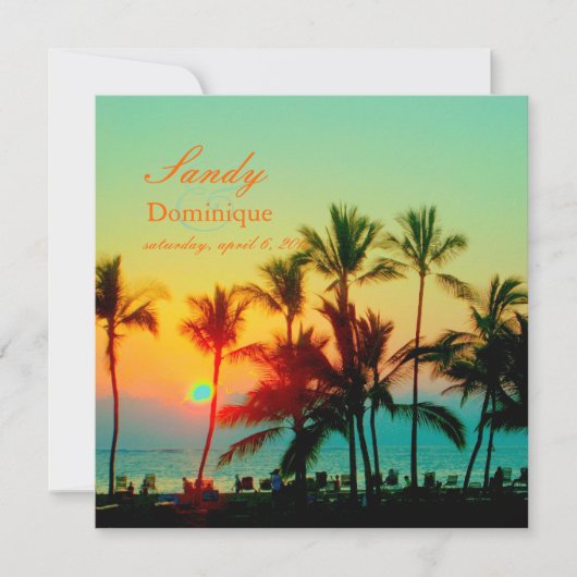 PixDezines Sonnenuntergang bei A-Bay/hawaii Einladung (Vorderseite)