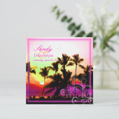 PixDezines Sonnenuntergang bei A-Bay/hawaii Einladung (Stehend Vorderseite)