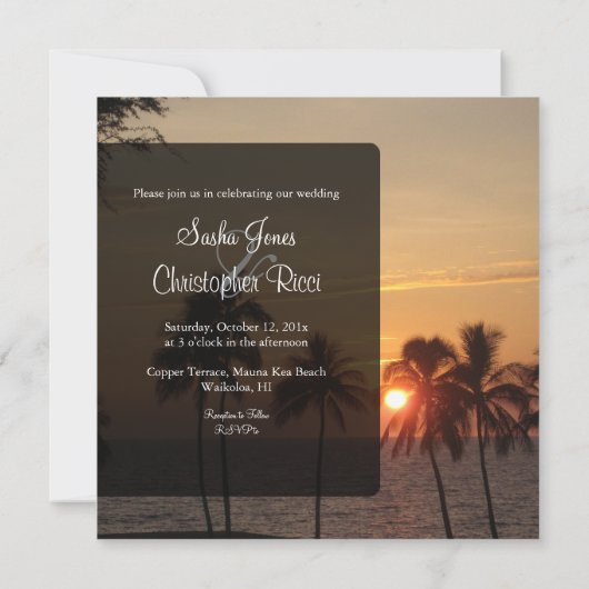 PixDezines Sonnenuntergang bei Mauna Kea Beach/Ora Einladung (Rückseite)