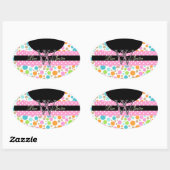 PIxDezines Sorbet Dots/DIY Farben! Ovaler Aufkleber (Blatt)