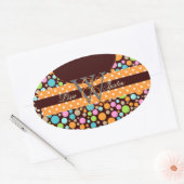 PIxDezines Sorbet Dots/DIY Hintergrundfarbe! Ovaler Aufkleber (Umschlag)