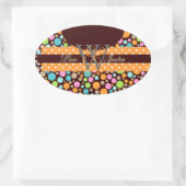 PIxDezines Sorbet Dots/DIY Hintergrundfarbe! Ovaler Aufkleber (Tasche)