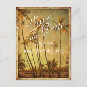 PixDezines/sparen Sie das Datum/vintage hawaii Ankündigungspostkarte