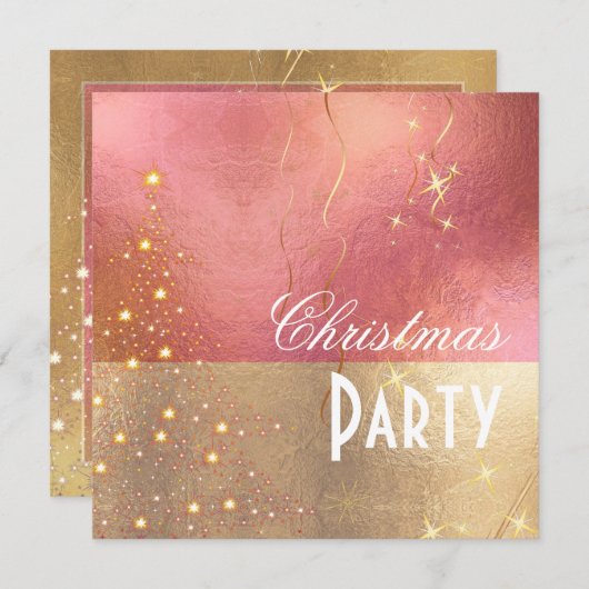 PixDezines Sparkling Weihnachtsbaum Party Einladung (Vorne/Hinten)