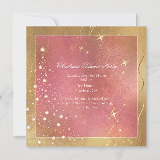 PixDezines Sparkling Weihnachtsbaum Party Einladung (Rückseite)