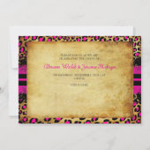 PixDezines-Spitzen+Leoparflecken/rosa+schwarz Einladung (Rückseite)