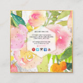 PixDezines SPRING BOUQUET/WASSERFARBE/FLORAL Quadratische Visitenkarte (Rückseite)