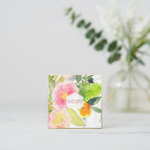 PixDezines SPRING BOUQUET/WASSERFARBE/FLORAL Quadratische Visitenkarte (Stehend Vorderseite)