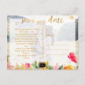 PixDezines Spring Floral Save the Date Ankündigungspostkarte (Rückseite)