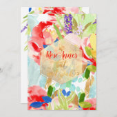 PixDezines Spring Watercolor Blume Bat Mitzvah Einladung (Vorne/Hinten)