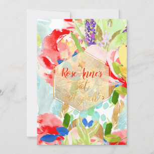 PixDezines Spring Watercolor Blume Bat Mitzvah Einladung