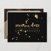 PixDezines Spritzer mit schwarzer/goldener Tinte/r Ankündigungspostkarte (Vorne/Hinten)