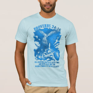 PixDezines Sprüche 24:16 Für den Gerechten T- T-Shirt