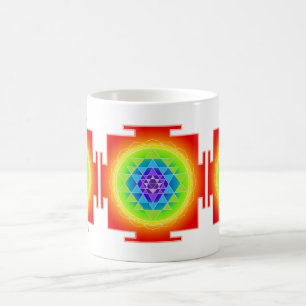 PixDezines Sri Yantra Chakra Clearing/Orange Kaffeetasse