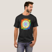 PixDezines sri yantra/Chakra Clearing/Regenbogen T-Shirt (Vorne ganz)