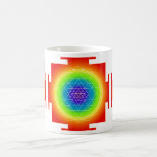 PixDezines Sri Yantra Chakra Klärung/Orange Glanz Kaffeetasse