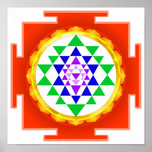 PixDezines Sri Yantra Chakra Klärung/Orange Glanz Poster