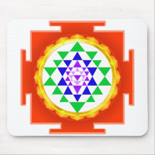 PixDezines Sri Yantra Chakra Klärung/Orange Glühen Mousepad