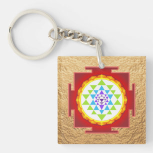 PixDezines Sri Yantra, farbenfrohe Chakra-Reinigun Schlüsselanhänger