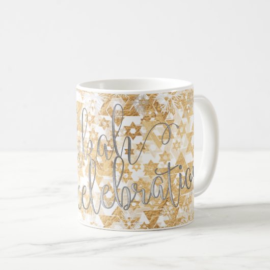 PixDezines Star von David Pattern, Hanukkah Kaffeetasse (VorderseiteRechts)