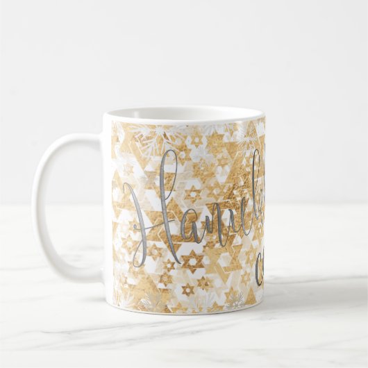 PixDezines Star von David Pattern, Hanukkah Kaffeetasse (Links)
