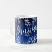 PixDezines Star von David Pattern, Hanukkah Kaffeetasse (Vorderseite Links)