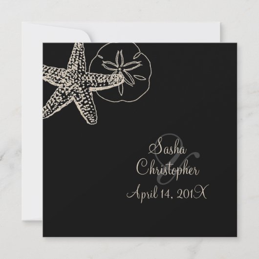 PixDezines Starfish/Beach Hochzeit Einladungen (Vorderseite)