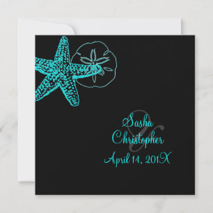 PixDezines Starfish/Beach Hochzeit Einladungen