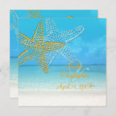 PixDezines Starfish+Beach Hochzeiten Einladungen (Vorne/Hinten)