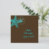 PixDezines Starfish / Beach Wedding / DIY Farbe! Einladung (Stehend Vorderseite)