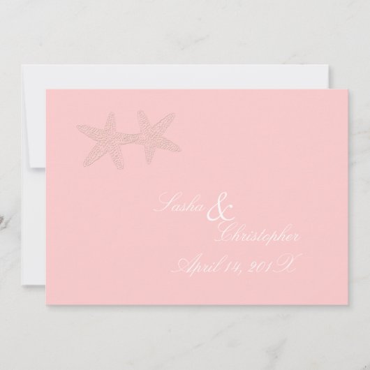 PixDezines Starfish Hochzeitsempfang Einladung (Vorderseite)