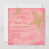 PixDezines STARFISH/PINK SAND/INVITATIONEN Einladung (Rückseite)