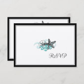 PixDezines Starfish RSVPs RSVP Karte (Vorne/Hinten)