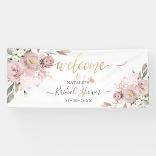 PixDezines Staubrosa Rosen Aquarell Blumen Banner