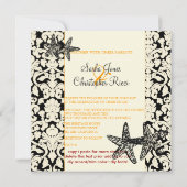 PixDezines-Sternenfisch+Damask/Deuchfarben Einladung (Rückseite)