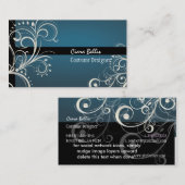 PixDezines Stilvolle Pearl Wirbel+aquamarin Visitenkarte (Vorne/Hinten)