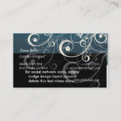 PixDezines Stilvolle Pearl Wirbel+aquamarin Visitenkarte (Rückseite)