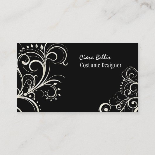 PixDezines Stilvolle Pearl-Wirbel/DIY-Farbe! Visitenkarte (Vorderseite)