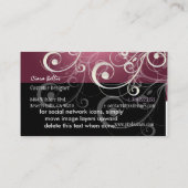 PixDezines Stilvolle Pearl Wirbel+pink mauve Visitenkarte (Rückseite)
