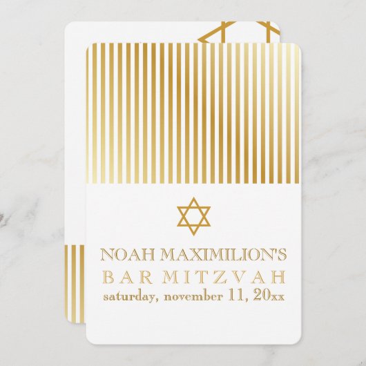 PixDezines Streifen Bar mitzvah/DIY Einladung (Vorne/Hinten)