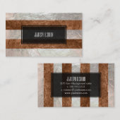 PixDezines-Streifen/Imitat-Folie/Kupfer/Silber Visitenkarte (Vorne/Hinten)