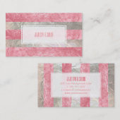 PixDezines Streifen/Imitate, rosa Folie Visitenkarte (Vorne/Hinten)
