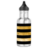 PixDezines-Streifen (schwarz/gold)/einstellbar Edelstahlflasche (Rechts)
