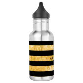 PixDezines-Streifen (schwarz/gold)/einstellbar Edelstahlflasche (Links)