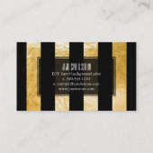 PixDezines Streifen/schwarz/Imitat Goldfolie Visitenkarte (Rückseite)