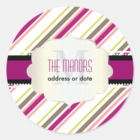 PixDezines Streifen/Weihnachten/DIY-Farben Runder Aufkleber (Vorderseite)