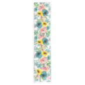 PixDezines Summer Floral Watercolor Kurzer Tischläufer (Vorderseite)